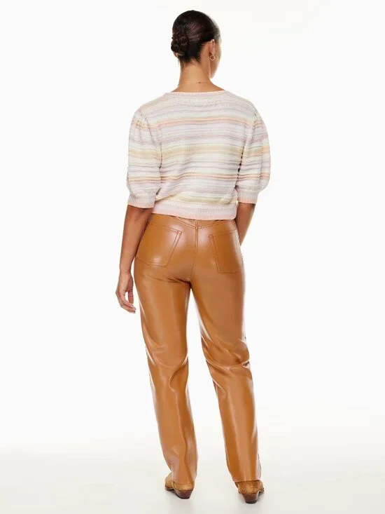 Wilfred The Melina High-waisted Vegan Leather pants NEW Size 2 Rich Chestnut - Picture 5 of 5